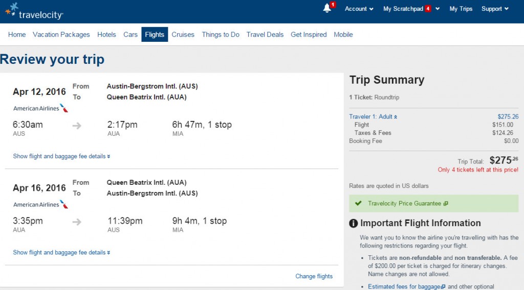 Cheap Flights: Austin to/from Aruba $276 r/t - American