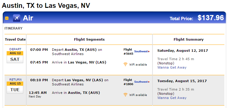 Nonstop Flights Austin To From Las Vegas 137 R T Southwest
