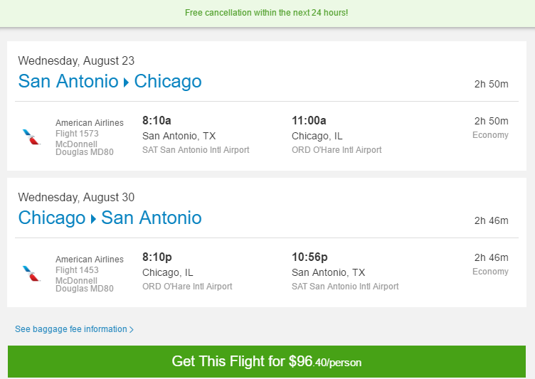 Nonstop Flights San Antonio to from Chicago or Denver 97 117 r