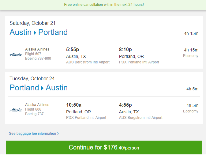 Nonstop Flights: Austin to/from Seattle / Portland, Oregon / San Jose