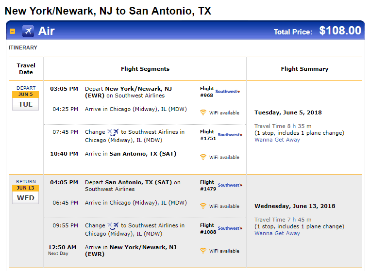 nj to san antonio tx