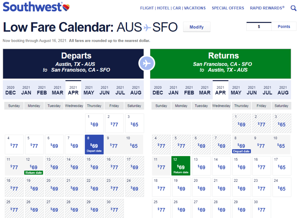 Cheap Flights Austin to/from San Francisco 130139 r/t [JanMay.2021