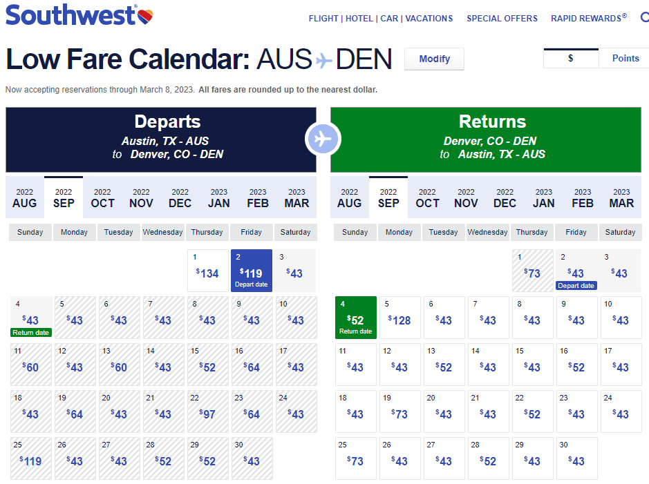 Nonstop Flights Austin to/from Denver 86 r/t [AugustNovember
