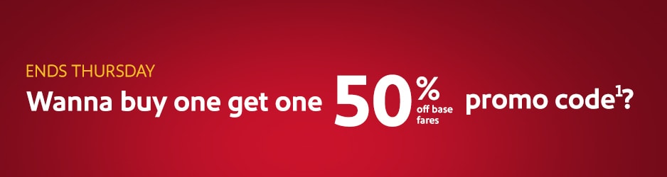 Southwest: Buy one get one for 50% off promo code - Expires 8/3/2023 @  midnight